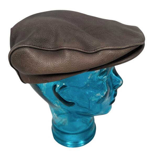 Vintage Orvis Flat Cap Men’s Large Brown 100% Deer Skin Leather Driving Hat - Picture 5 of 11